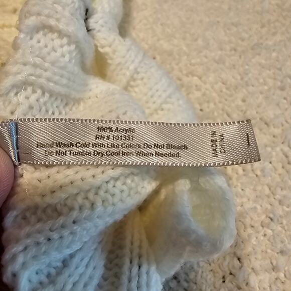 Charlotte Russe White Open Knit Button Front Convertible Shrug Wrap Sweater - Picture 6 of 6